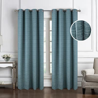 Kensington Striped Texture Window Curtain Panel 84" or 95"