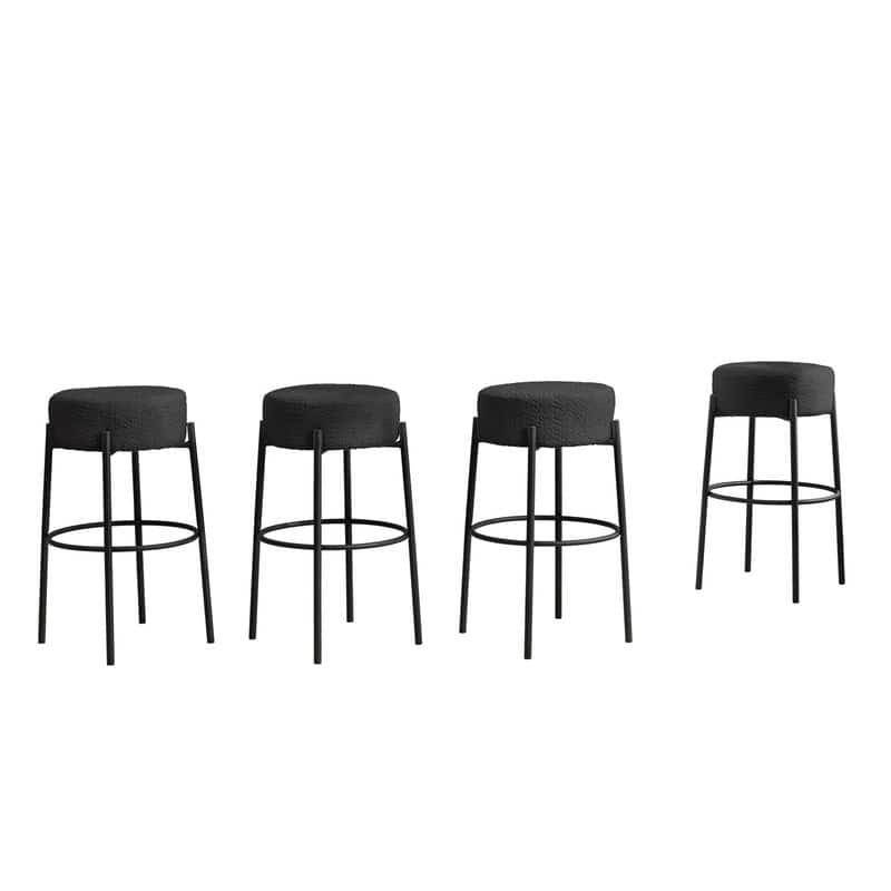 Mixoy 30"Counter Height Modern Backless Upholstered Kitchen Counter Bar Stools with Metal Base