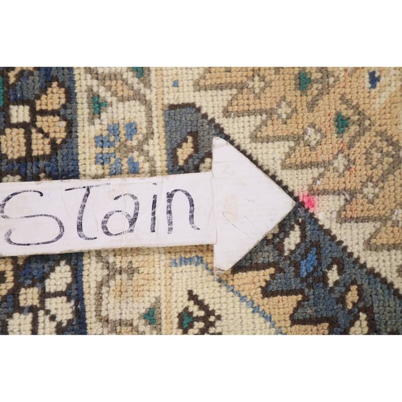 Geometric Bakhtiari Persian Vintage Rug Handmade Peach Wool Carpet - 5'4"x 9'9"