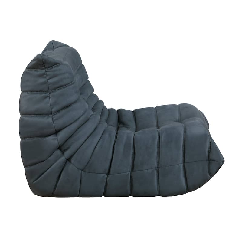 Revena Accent Floor Chair, Pleated Charcoal Gray Microfiber, Curved