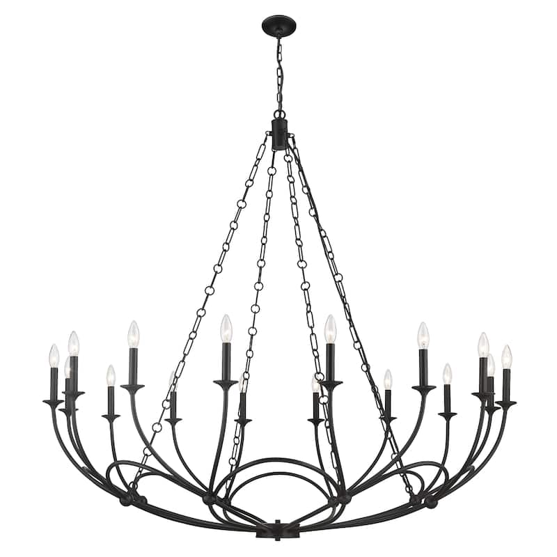 Arabella 16 Light Chandelier - Matte Black