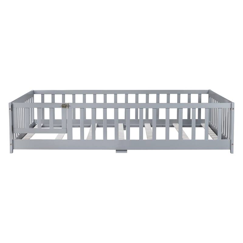 Full Size Floor Bed with Fence and Door