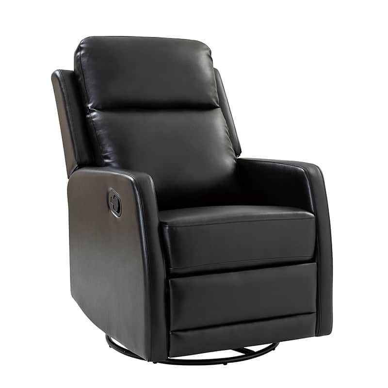 Esteban Modern Faux Leather Manual Rocking Swivel Recliner with Wingback