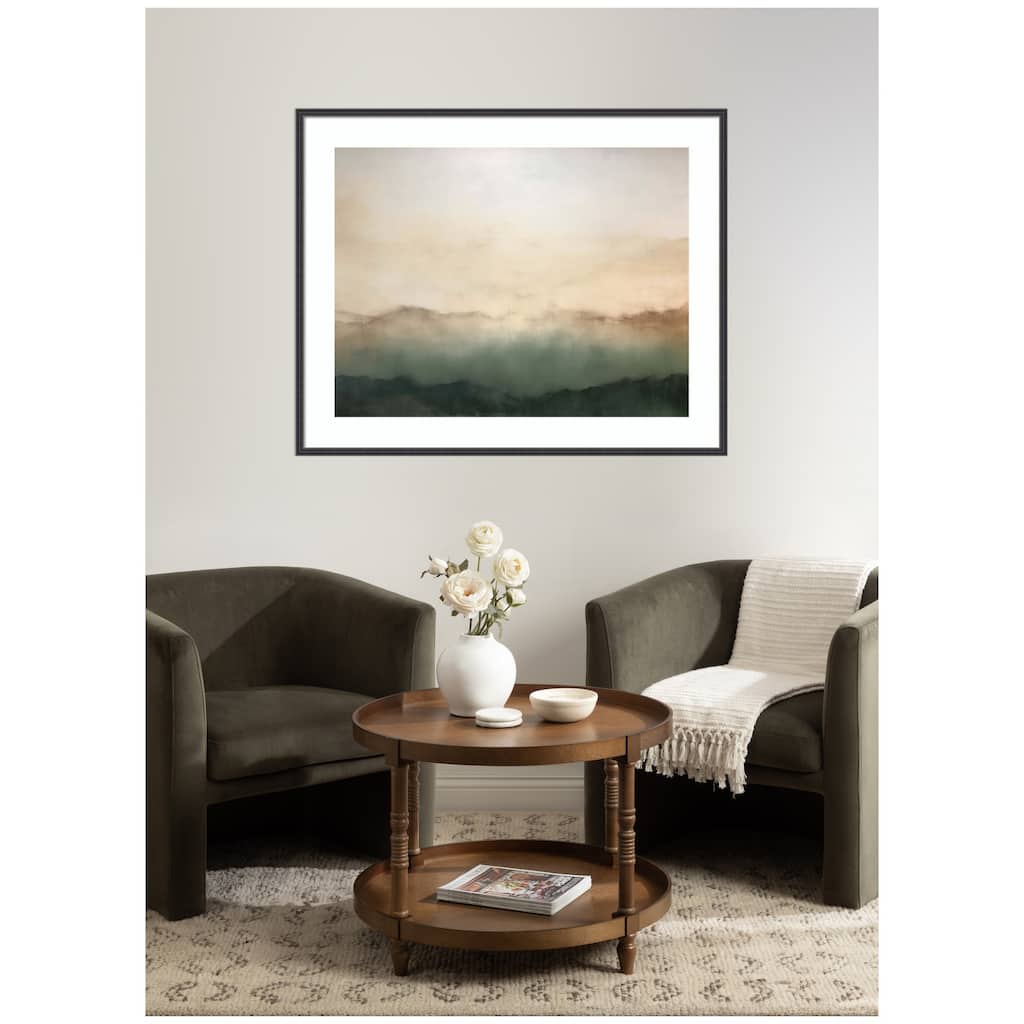 Kate and Laurel Framed Art Green Mountain Abstract I Horizontal by Amy Lighthall