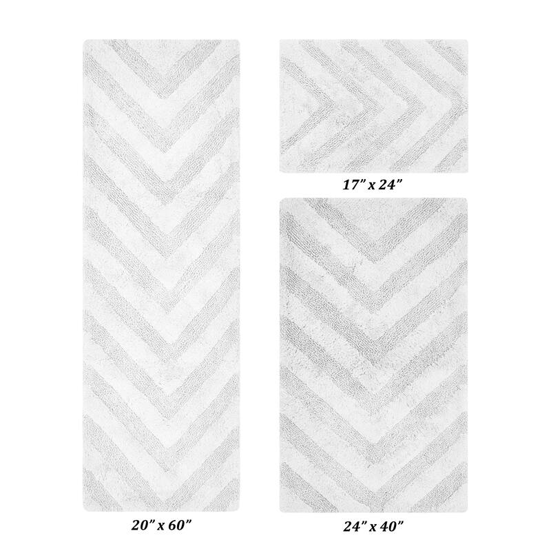 Better Trends Bathroom Rug Set 100% Cotton Tufted Water Absorbent Bath Rug for Shower, Sink Mats Machine Wash Hugo Collection