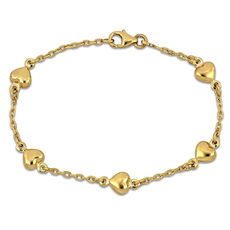 Miadora 2mm Cable Link Chain ID Bracelet 14K Yellow Gold