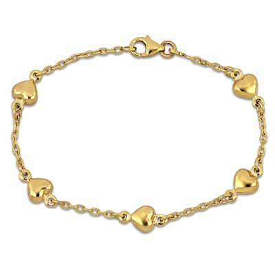 Miadora 2mm Cable Link Chain ID Bracelet 14K Yellow Gold