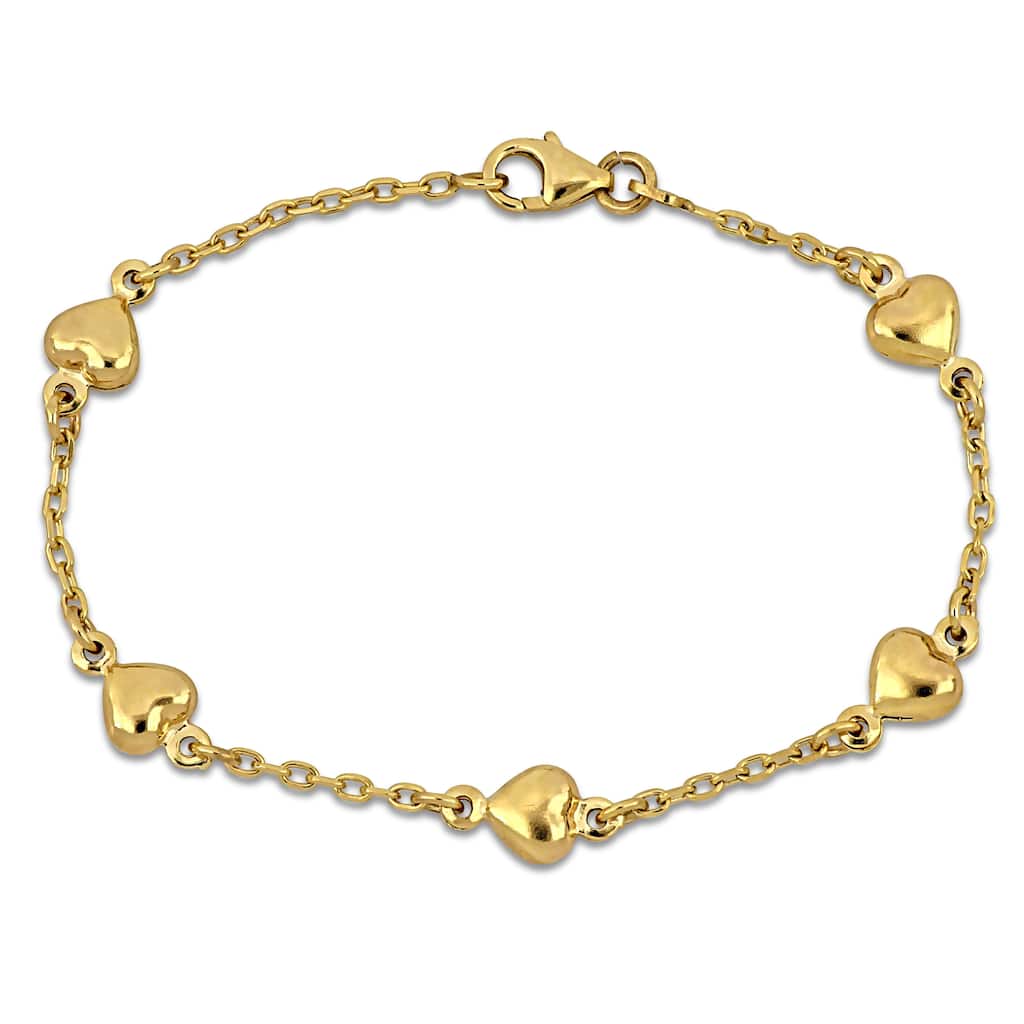 Miadora 2mm Cable Link Chain ID Bracelet 14K Yellow Gold