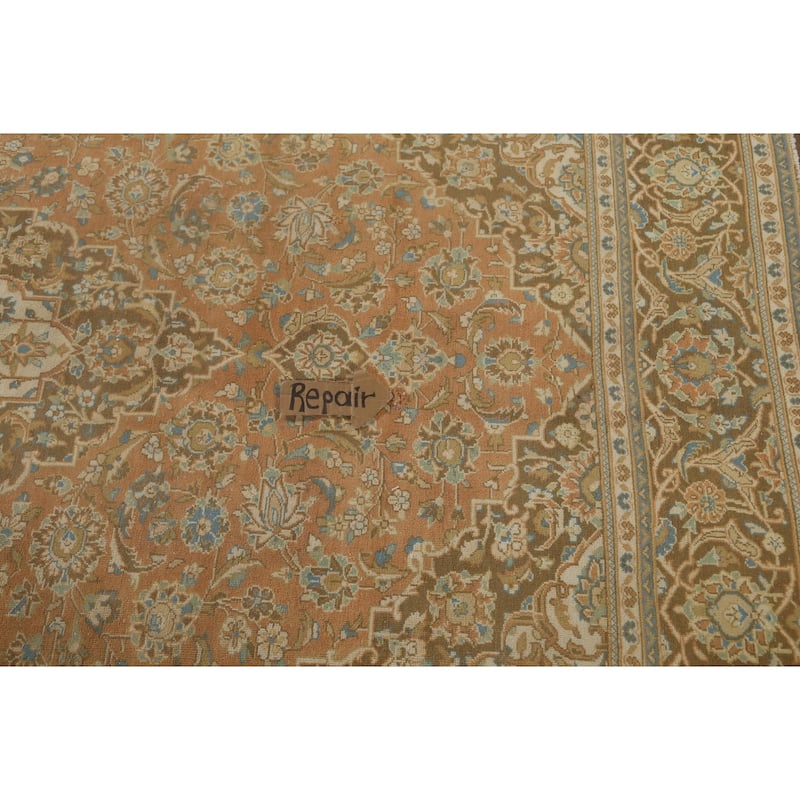 Traditional Kashan Persian Vintage Rug Handmade Wool Carpet - 6'6"x 9'6"