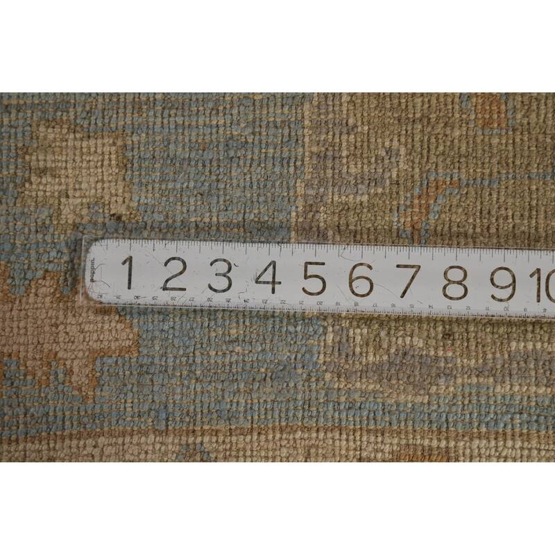 Hand Knotted Oriental 100% Wool Carpet Transitional All-Over Greys & Charcoal Oushak Area Rug - 9' 7'' X 8' 7''