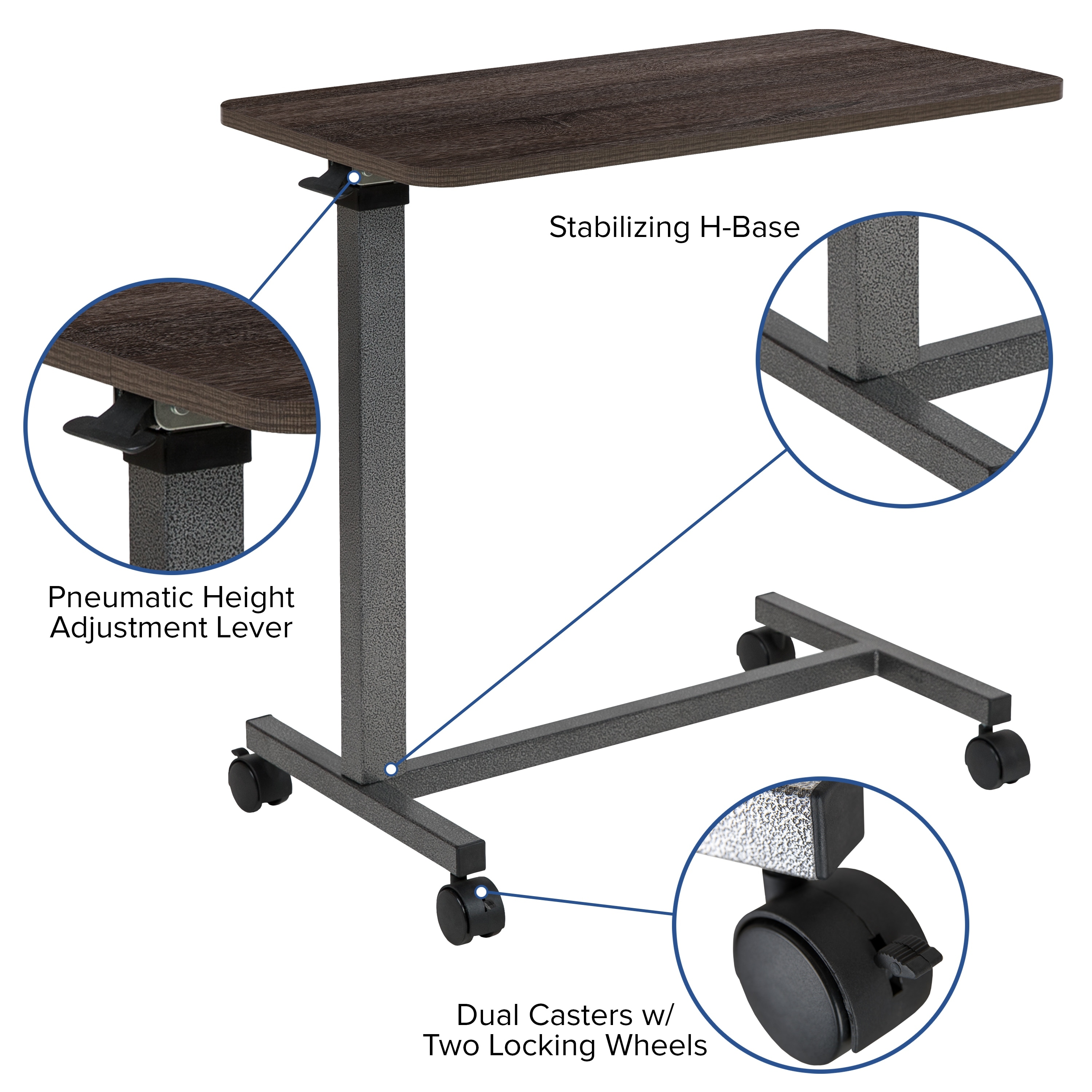 Adjustable Overbed Table With Wheels For Home And Hospital Rolling Bedside Table On Sale Overstock 30267821 This unique hospital bed table with drawer allows patients to enjoy more freedom, which means happier and healthier patients. adjustable overbed table with wheels for home and hospital rolling bedside table