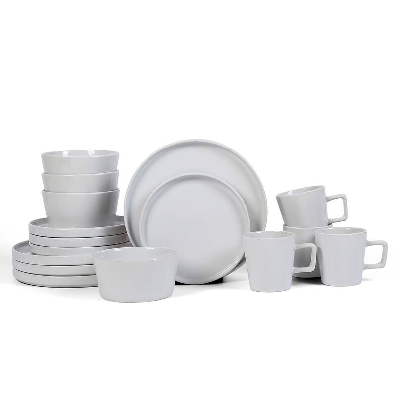 Stone Lain Coupe Stoneware Dinnerware Set - White - 16 Piece