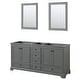 preview thumbnail 7 of 10, Wyndham Collection Deborah 71" Free Standing Double Wood Vanity Dark Gray / Matte Black Hardware