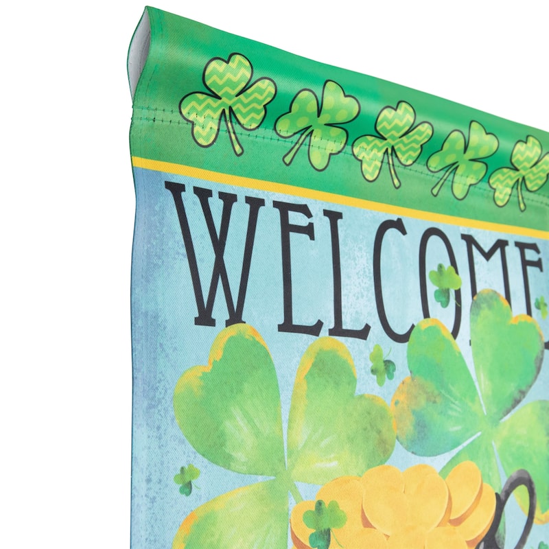 Pot of Gold "Welcome" St. Patrick 's Day Garden Flag 12.5" x 18"