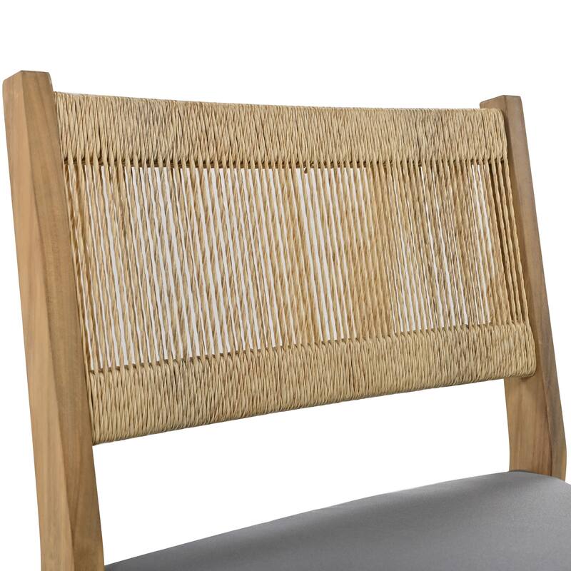 MERAX Multi-person Outdoor Acacia Wood Dining Table and Chair Set