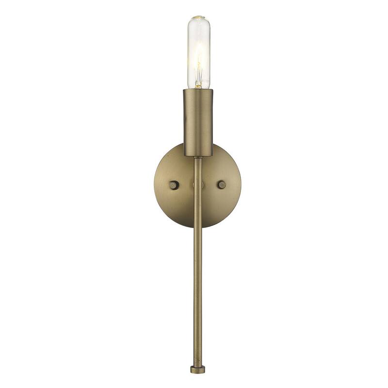 Modern Dull Gold Wall Sconce Light Fixture Flush Mount Metal Lamp for Indoor Accent Lighting - 15" H x 5" W x 4" D