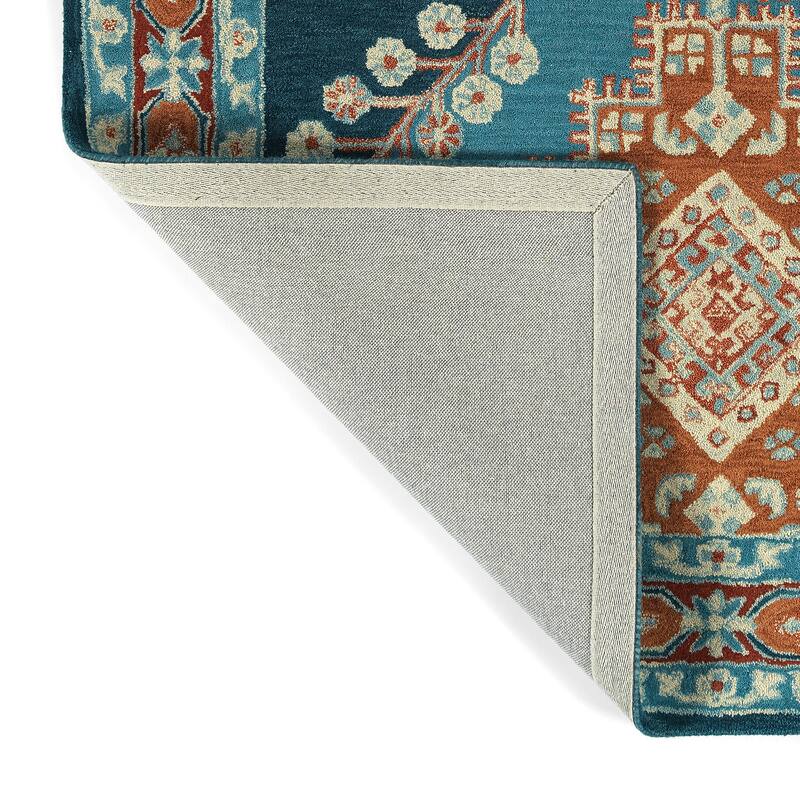 Charlotte Collection Blue Hand Tufted Indoor Area Rug