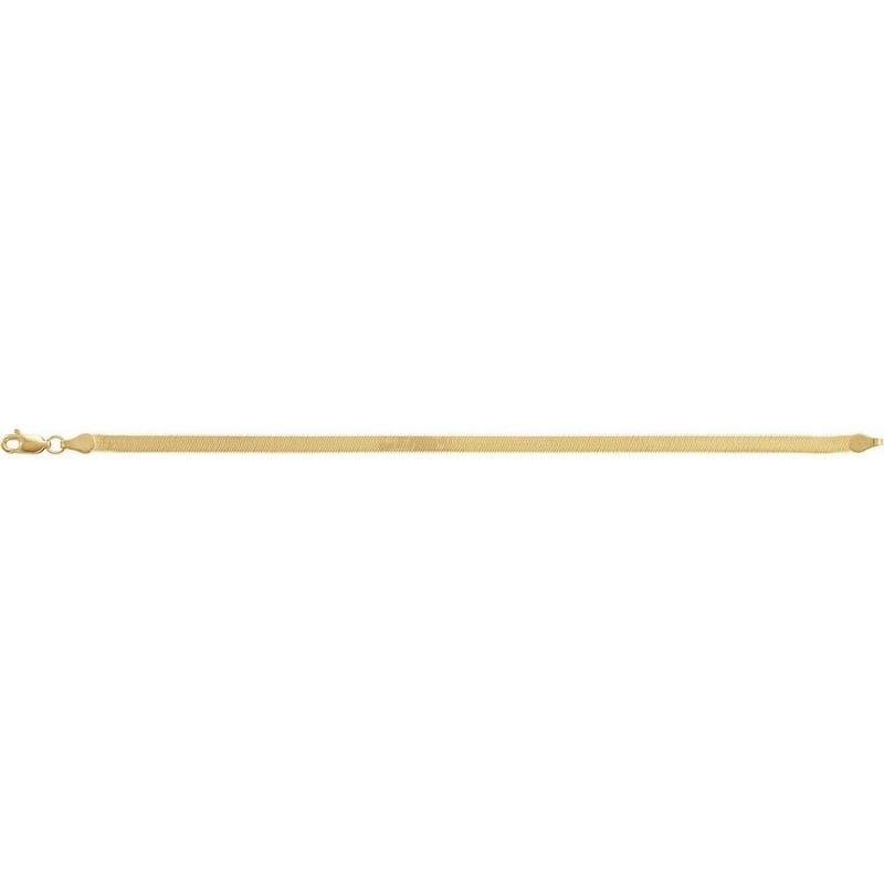 Curata 14k Yellow Gold Solid Flexible Herringbone Chain Bracelet Cha 7 In