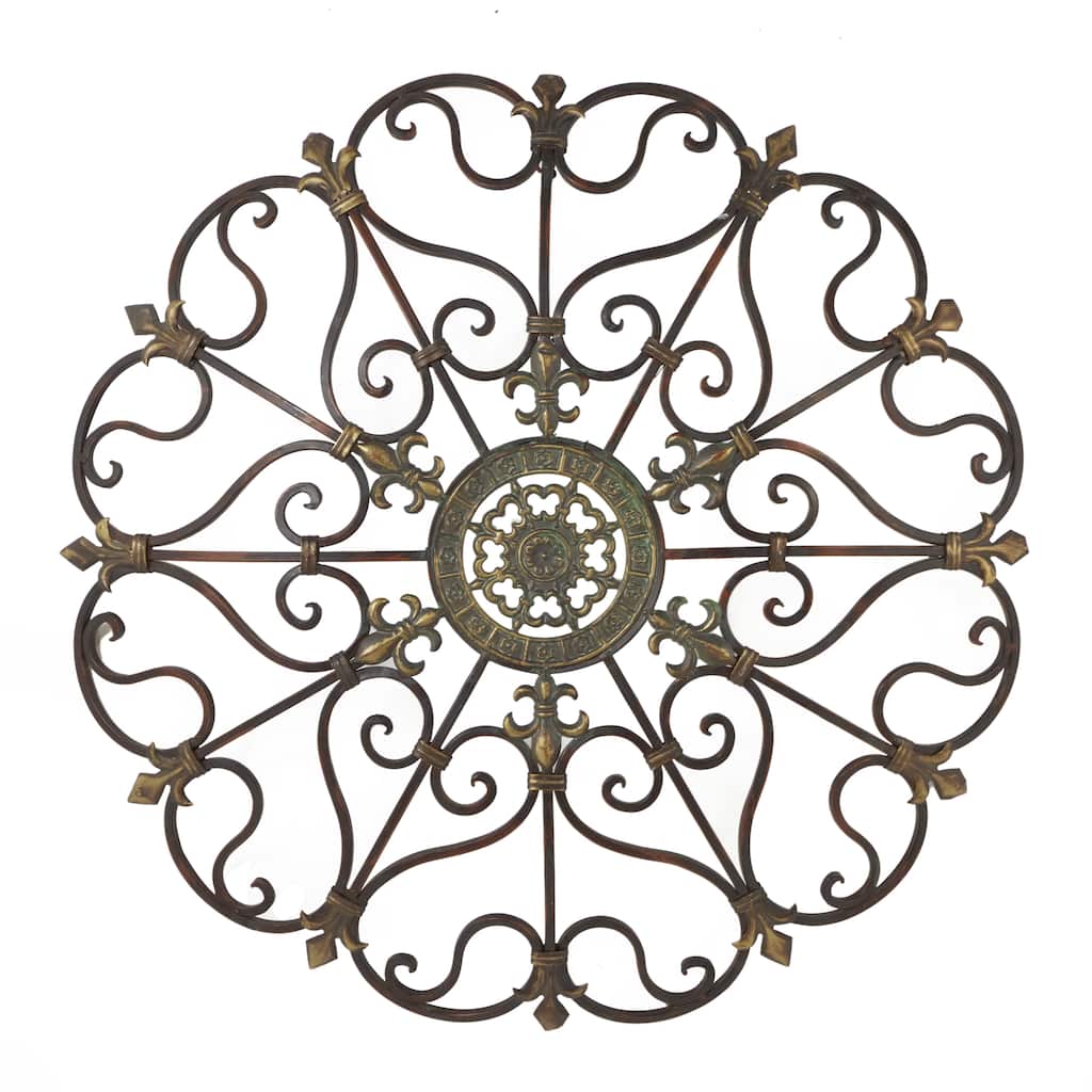 Metal Scroll Wall Decor - Brown - Roche River Decor