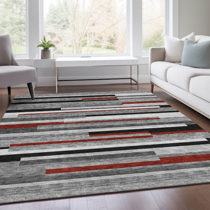 Premium Washable Super Soft Mosaic Stripe Mayfield Rug