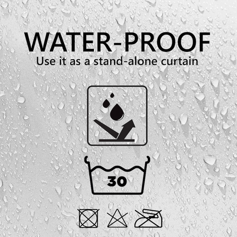 Extra Long Shower Curtain Polyester Hook Less Cubic 79"L x 71"W