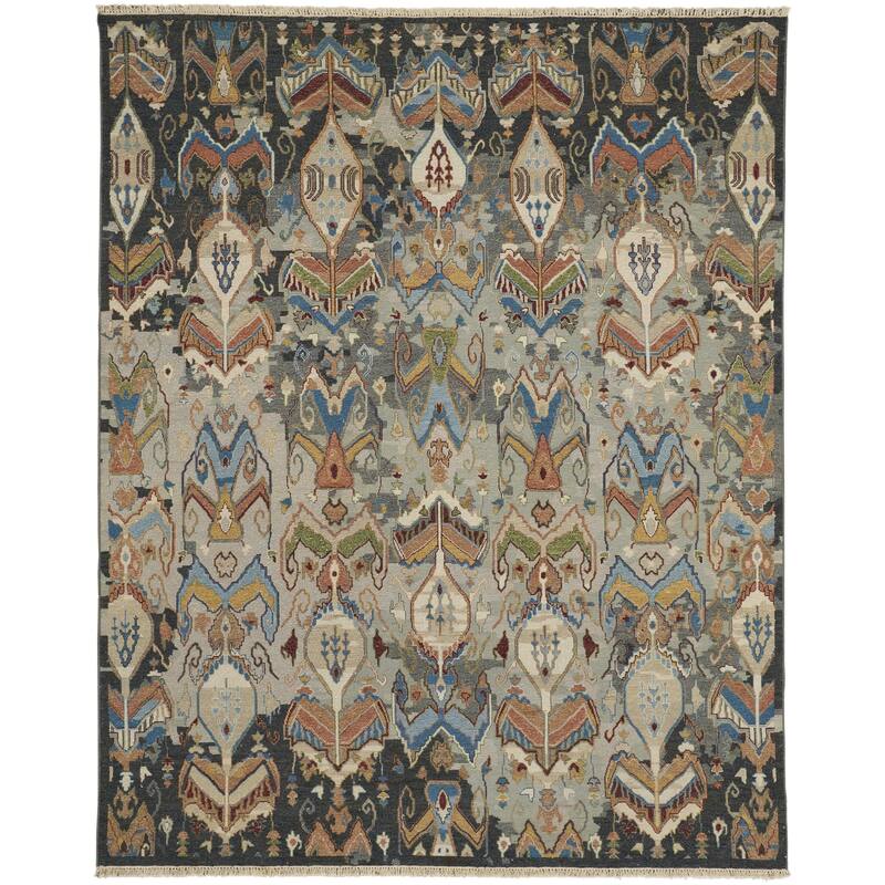 HomeRoots Ikat Bohemian Rectangle Area Rug - 162.00 in. x 114.00 in. x 0.20 in.