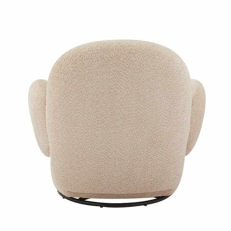 Fabric Swivel Accent Chair With Metal Legs