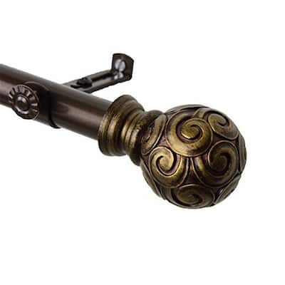 Tension Rod for Curtains, Adjustable Window Rod, Home Decor, Cocoa Finish, 65 Inch Length - 120