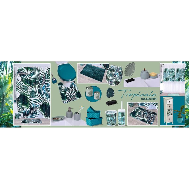 Bathroom Accessory Set 4-Pieces Tropical Bamboo Leaves
