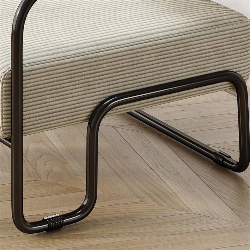 Corduroy Fabric Sofa Chair with Iron Frame, Lazy Individual Chair