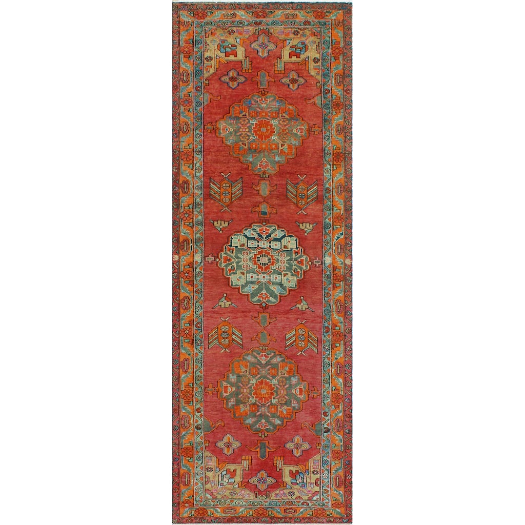 Fine Vintage Distressed Gita Rust/Beige Runner - 3'8" x 11'1"