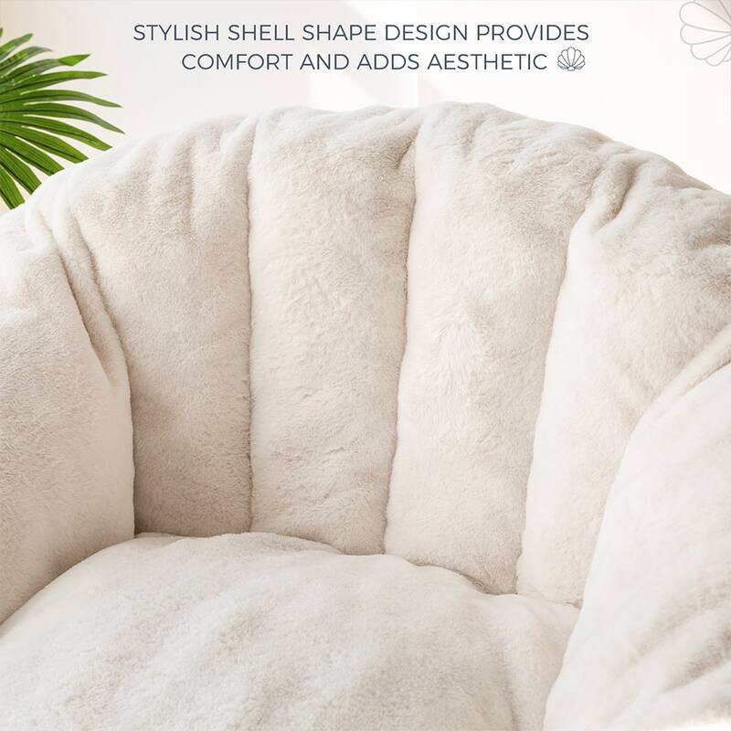Giant Bean Bag Chair,Shell-Shaped Oversized Bean Bag Chair with Fille