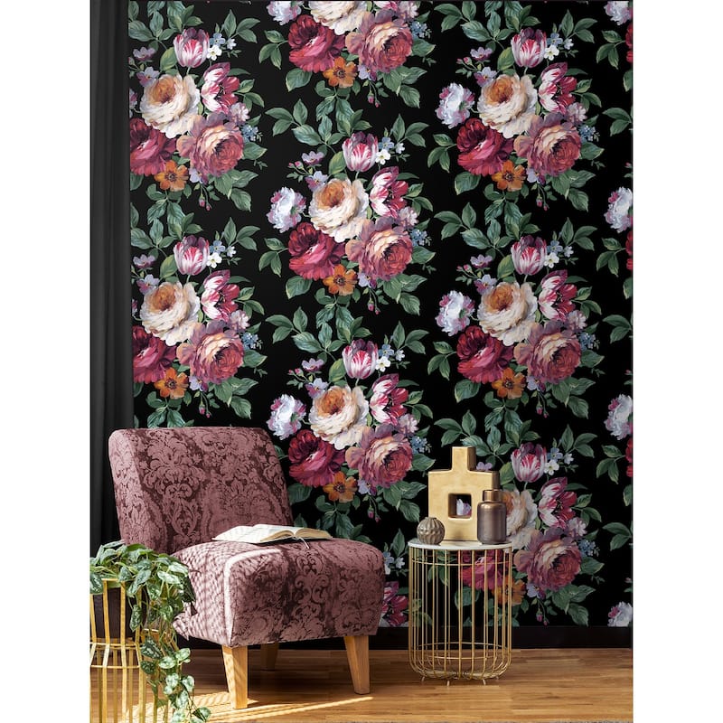 NextWall Large Bouquet Floral Peel and Stick Wallpaper - 20.5 in. W x 18 ft. L