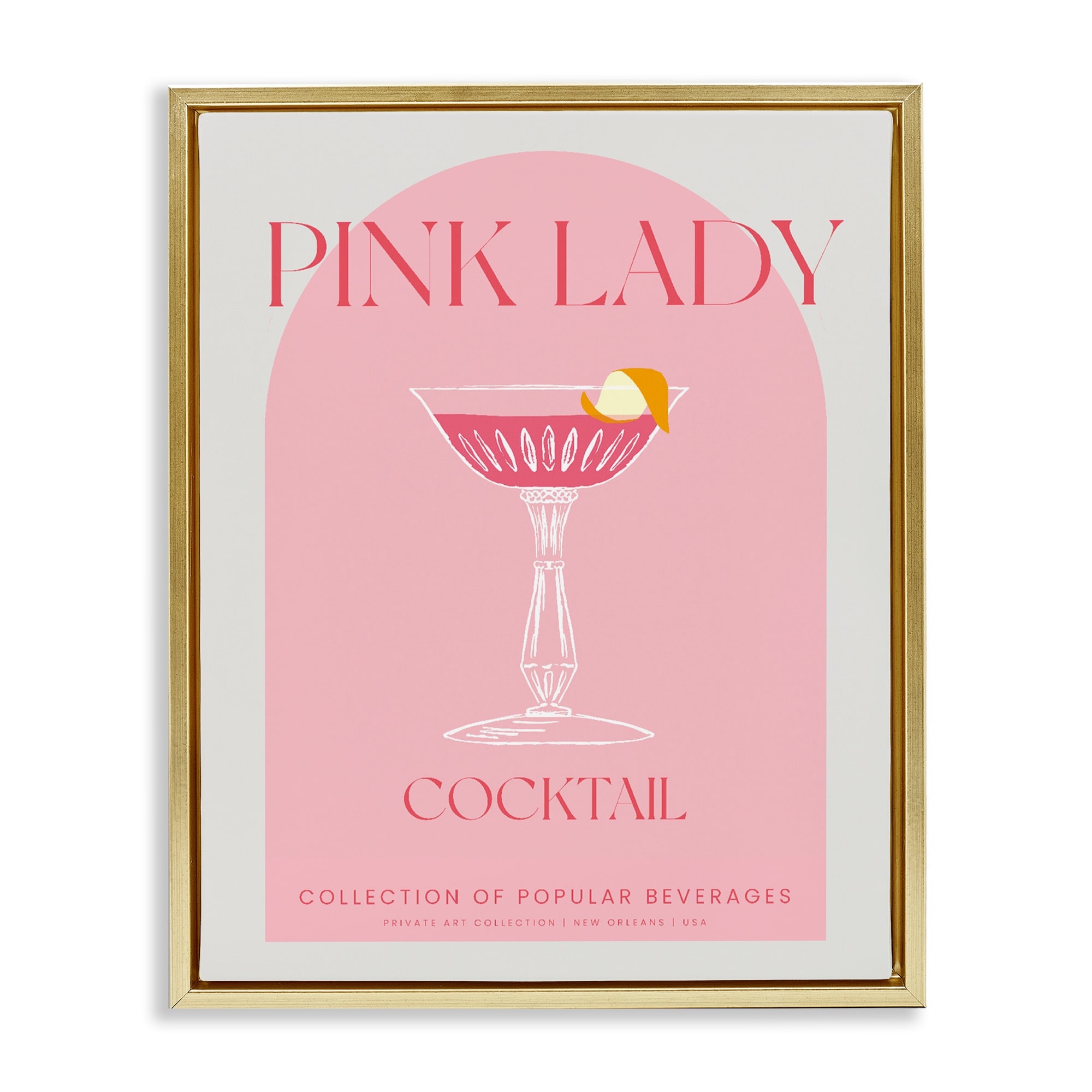 Stupell Stylish Retro Pink Lady Framed Floater Canvas Wall Art Design By Lil' Rue