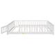 Twin/Full/Queen size Floor Platform Bed with Fence and Door for Kids, Toddlers