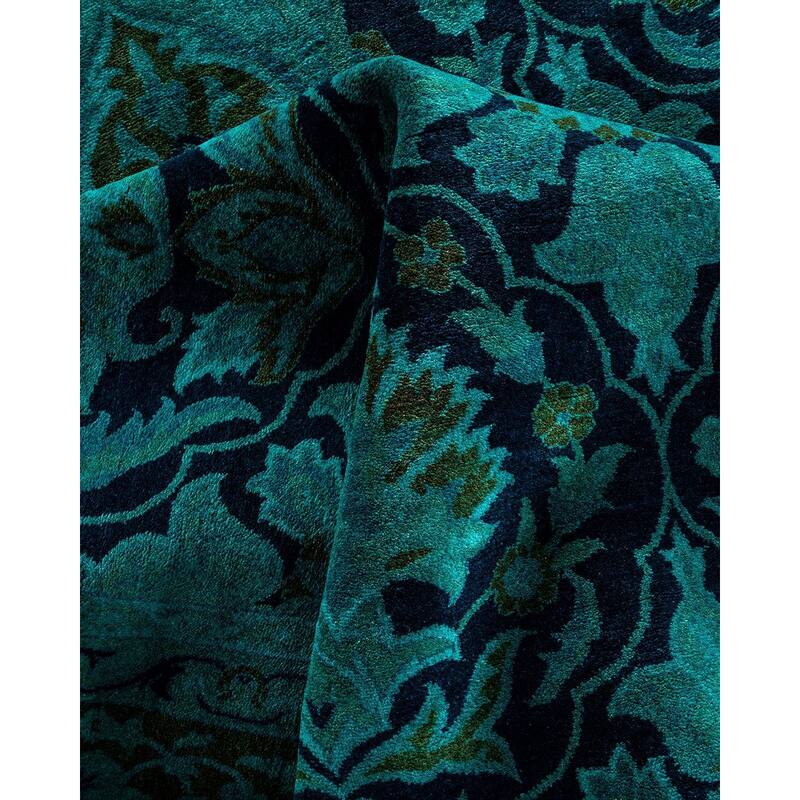 Overdyed, One-of-a-Kind Hand-Knotted Area Rug - Blue - 6' 2" x 8' 4"