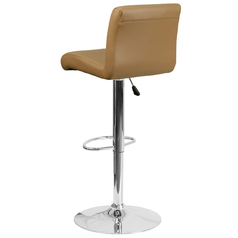 Vinyl Adjustable Height Barstool - 16.25"W x 19.5"D x 36.75" - 44.75"H