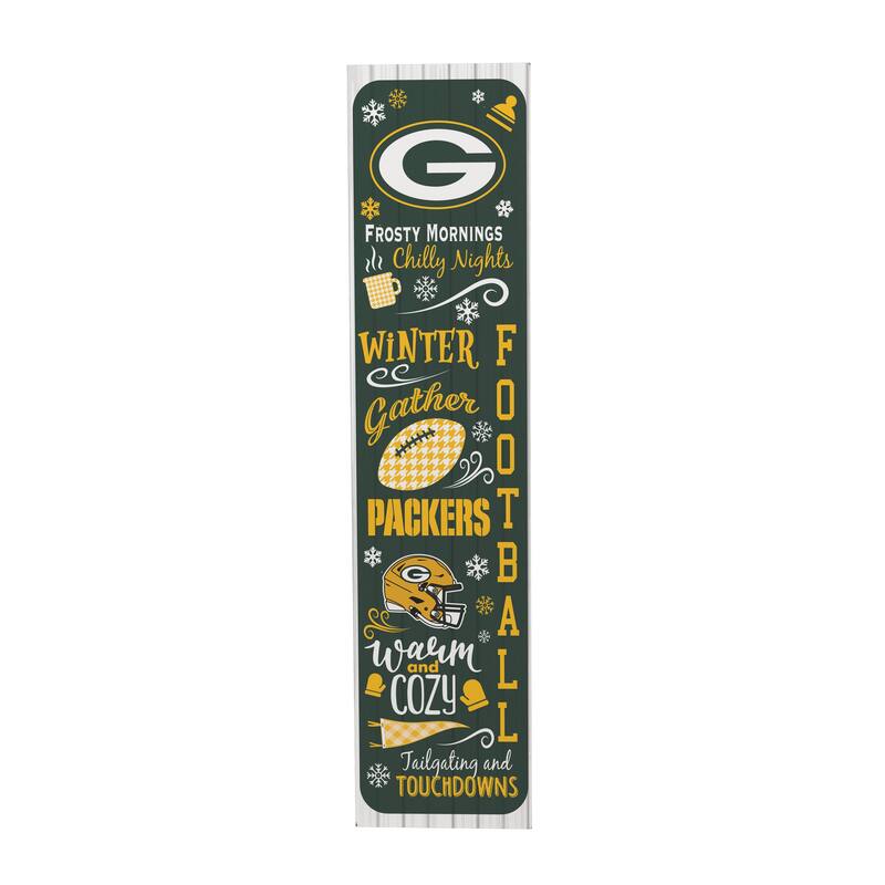 47" Double Sided Seasonal Porch Leaner, Green Bay Packers - 47" x 11.25"