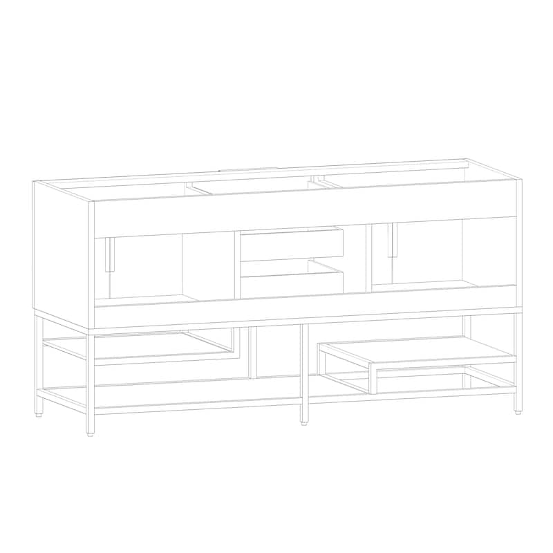 Noble 60" Free Standing Vanity with Reinforced Acrylic Double Sink - 60" Width