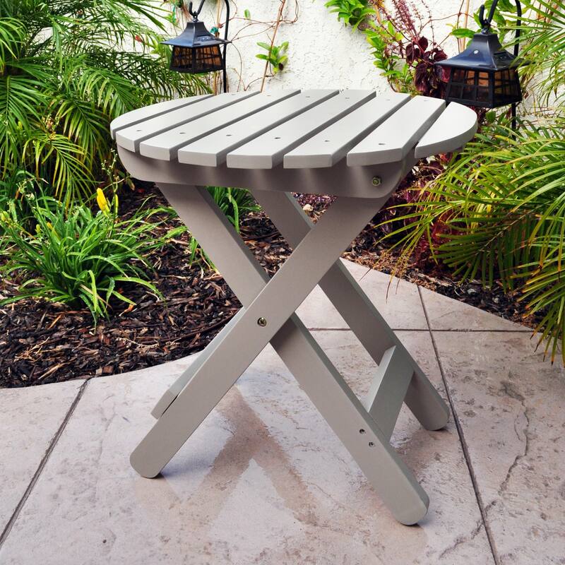 Remedy 19" Assembled Cedar Wood Round Collapsible Folding Table