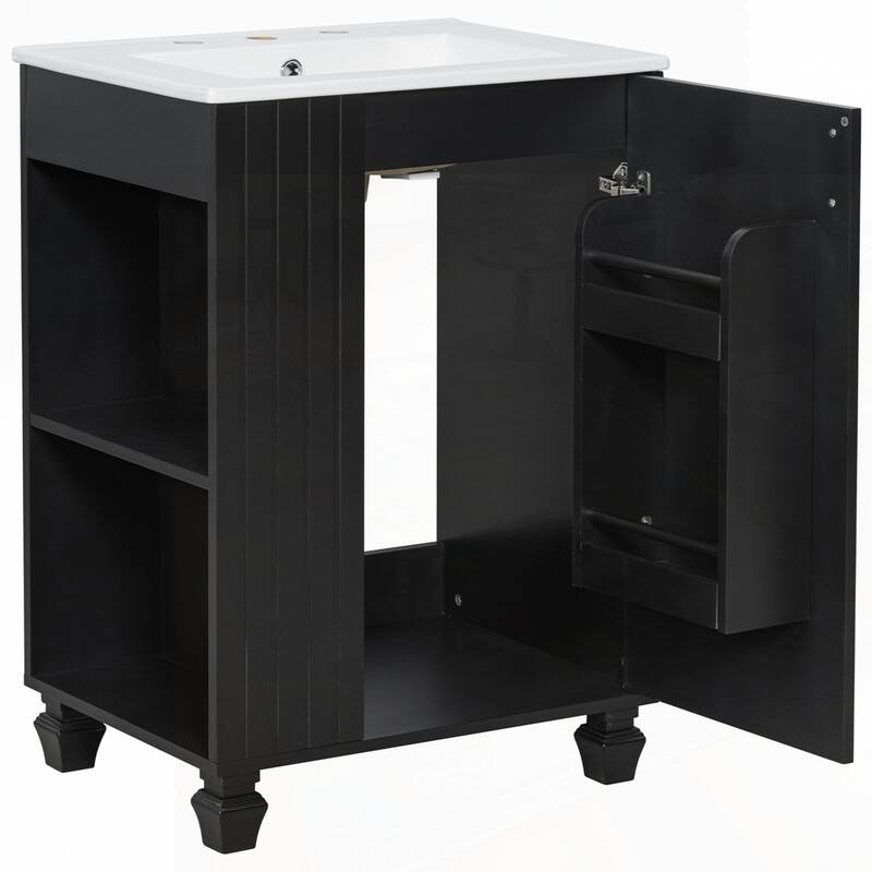 24" Bathroom Vanity with Sink, Bathroom Cabinet with Door Shelf