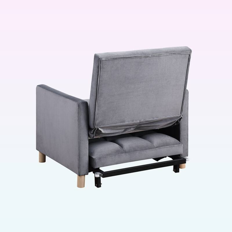 Modern Convertible Sleeper Sofa Chair Bed with Pillow