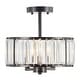 preview thumbnail 10 of 17, CO-Z 12" Modern 3-Light Crystal Semi Flush Mount Chandelier with Drum Shade