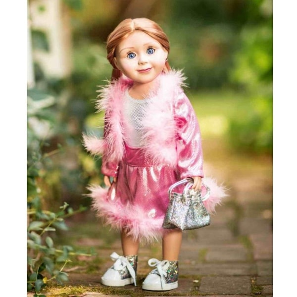 Pretty in Pink Ruffled Legging Set made for 18 inch American Girl Doll Clothes