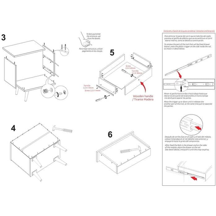 Midtown Concept 2-Drawer Nightstand Side Table Bedside Table Durable MDF Wood
