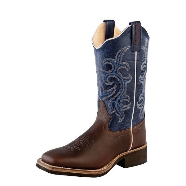 Old West Cowboy Boots Womens Crepe Stitching Pull Tabs Chocolate