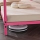 preview thumbnail 23 of 32, Twin Round Pipe Bunk Low Bed Guardrail Angled Ladder Iron Bed USA