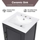 preview thumbnail 3 of 21, 20" Bathroom Vanity with Sink, Bathroom Cabinet with Two Doors, Door Shelf Storage and Adiustable Foot Pads, A Drawer