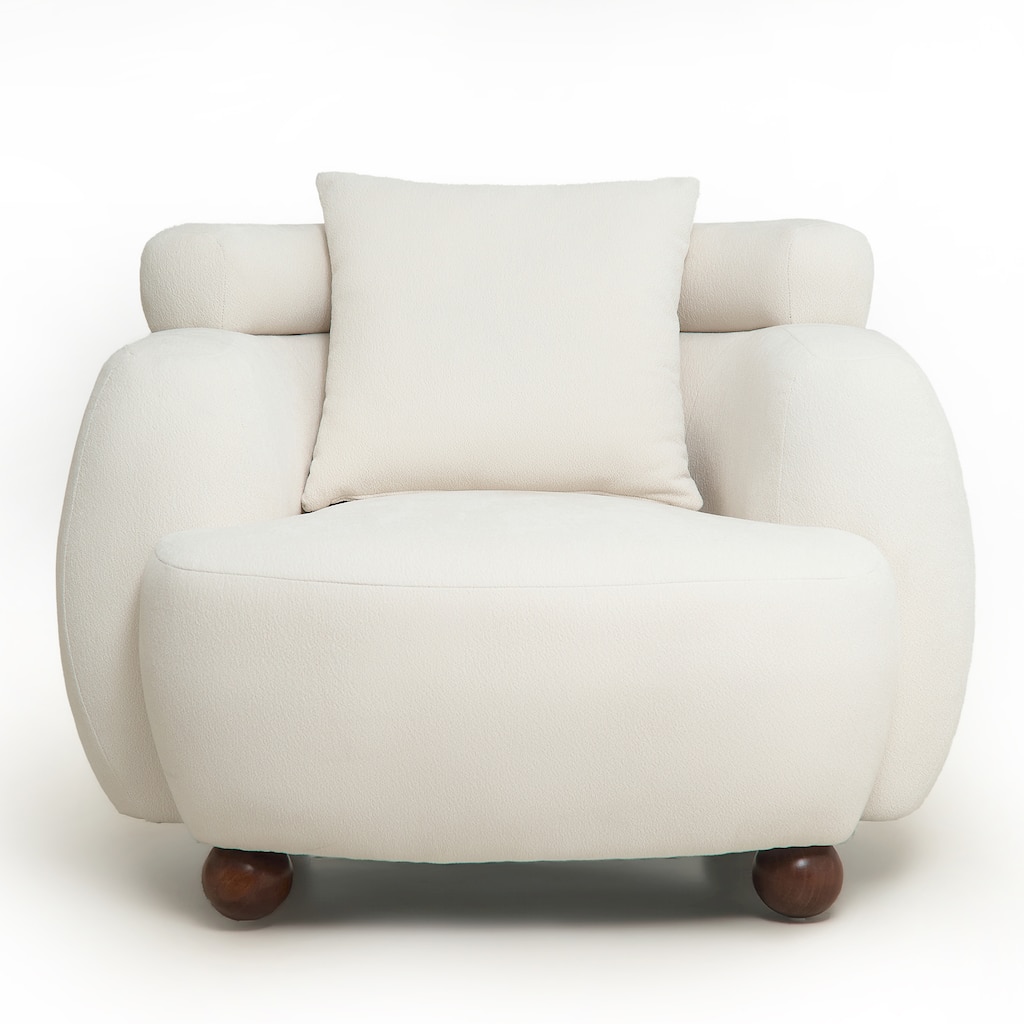Decorative Chair Side Chair Accent Chair with Wood Legs, White Reading Chair Vanity Chair Reception Chair
