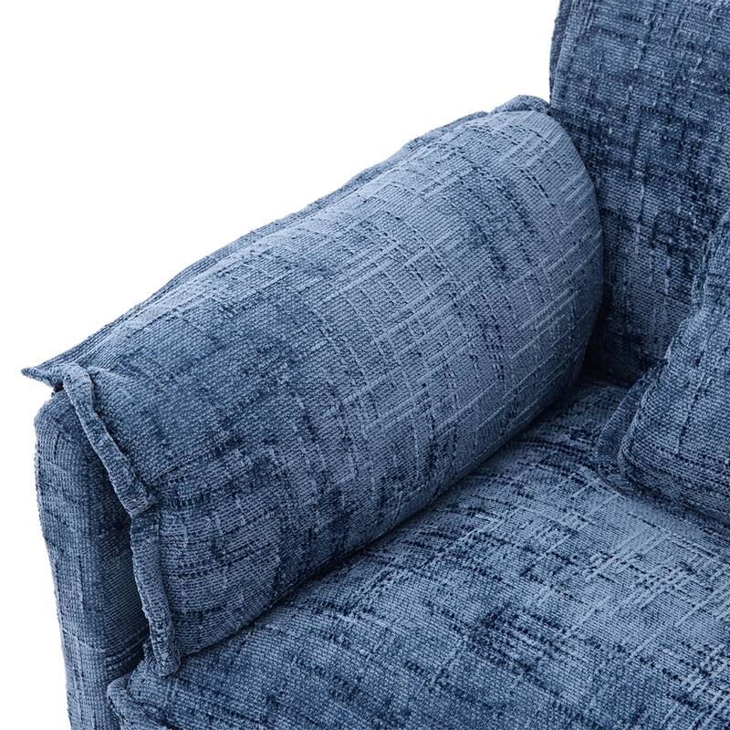 Modern Chenille Chaise Couch L-shaped Sectional Sofa with Storage Ottoman, Phone Holder, USB/Type-C Ports and Side Pockets